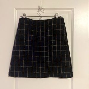 Loft a-line plaid skirt, wool blend, fully lined